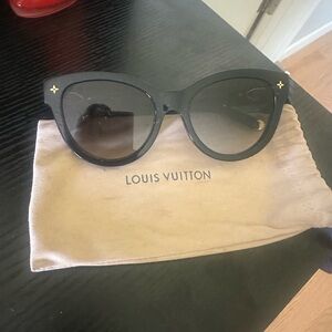 Louis Vuitton Black Cat-Eye Sunglasses with Gold Accents